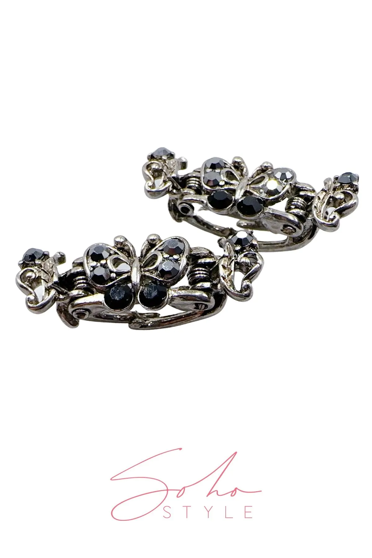Mini Crystal Rhinestones Butterfly Hair Jaw