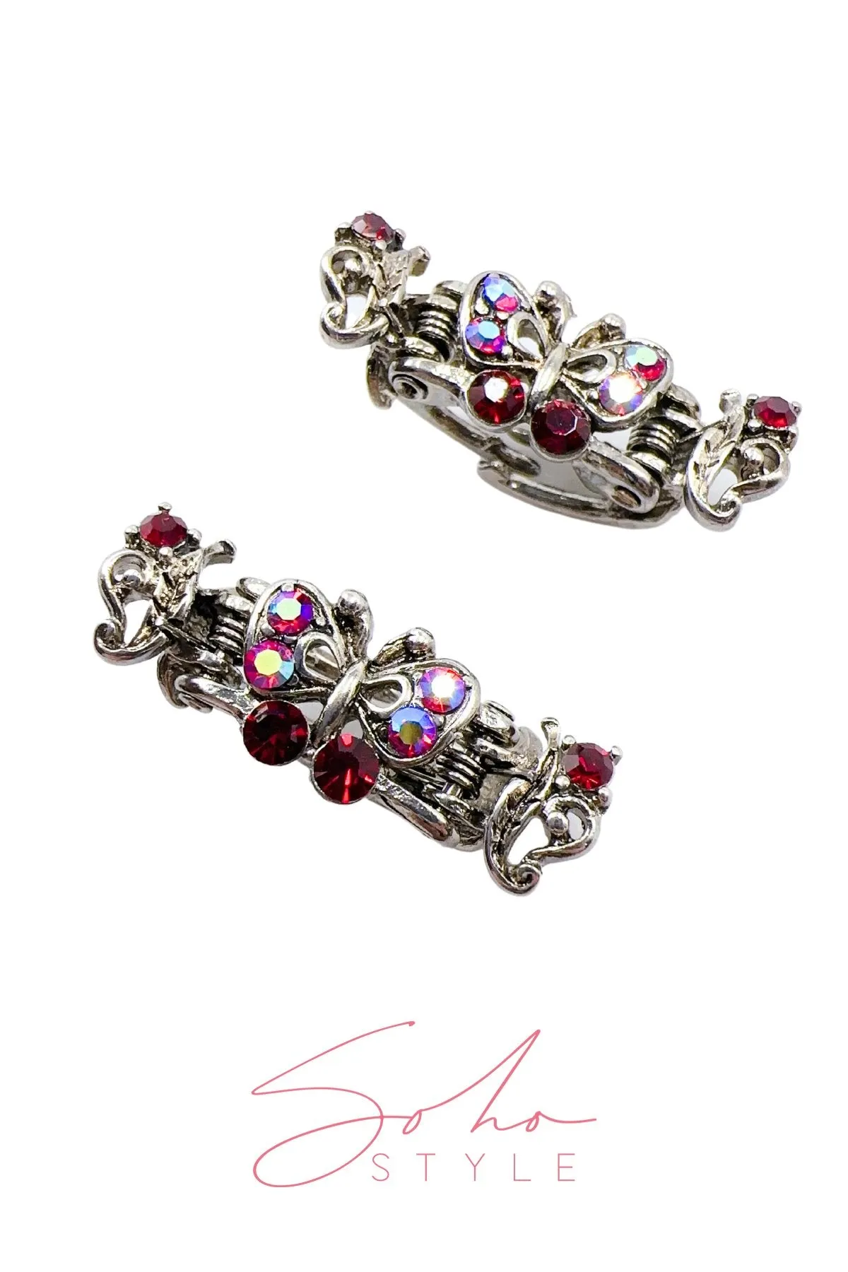 Mini Crystal Rhinestones Butterfly Hair Jaw