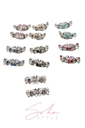 Mini Crystal Rhinestones Butterfly Hair Jaw