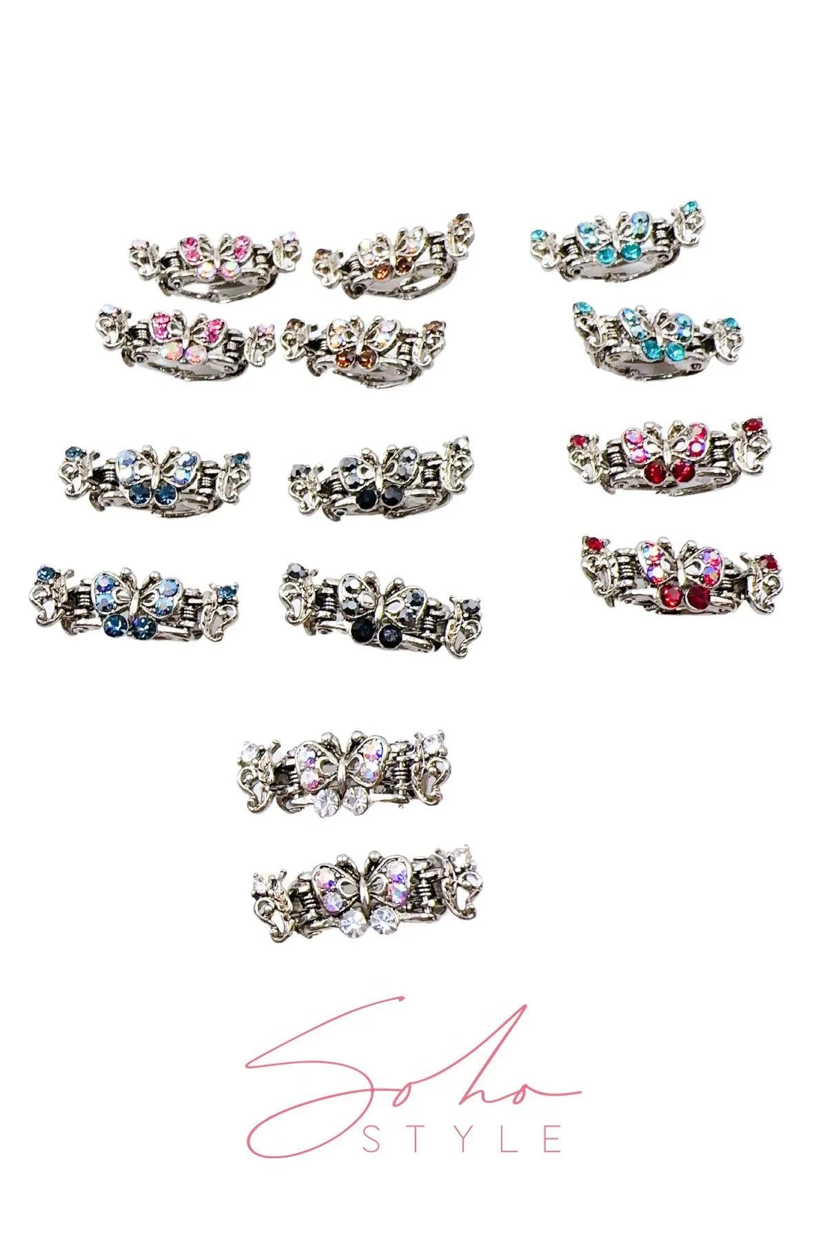 Mini Crystal Rhinestones Butterfly Hair Jaw