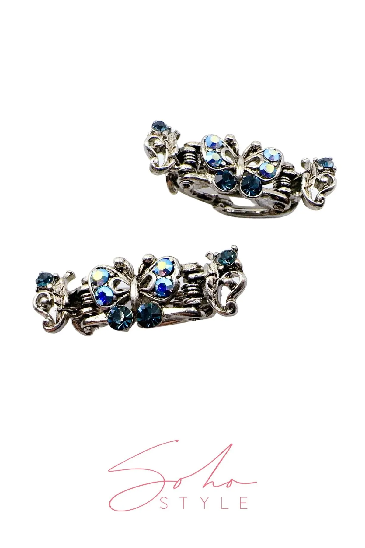 Mini Crystal Rhinestones Butterfly Hair Jaw