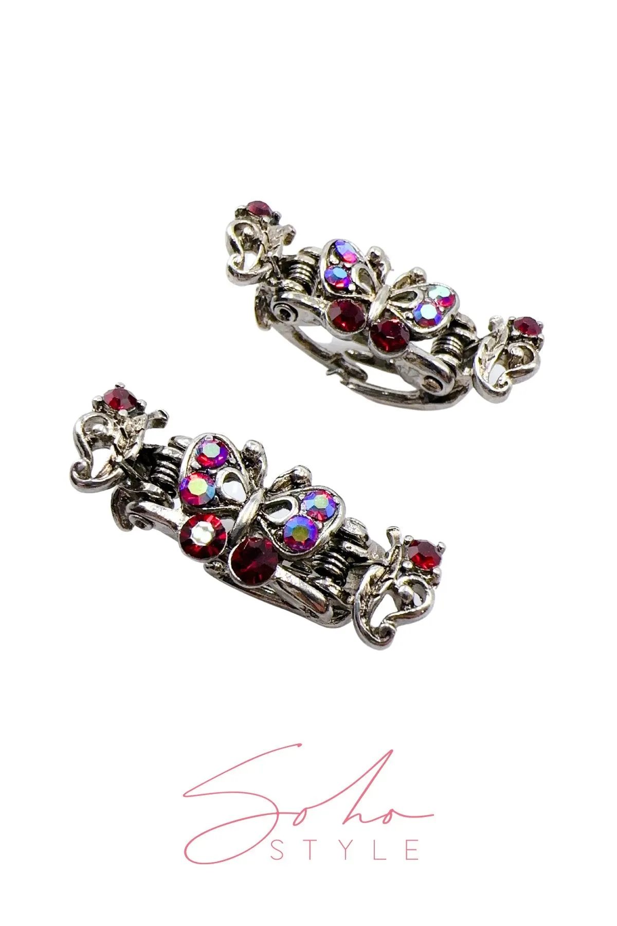 Mini Crystal Rhinestones Butterfly Hair Jaw