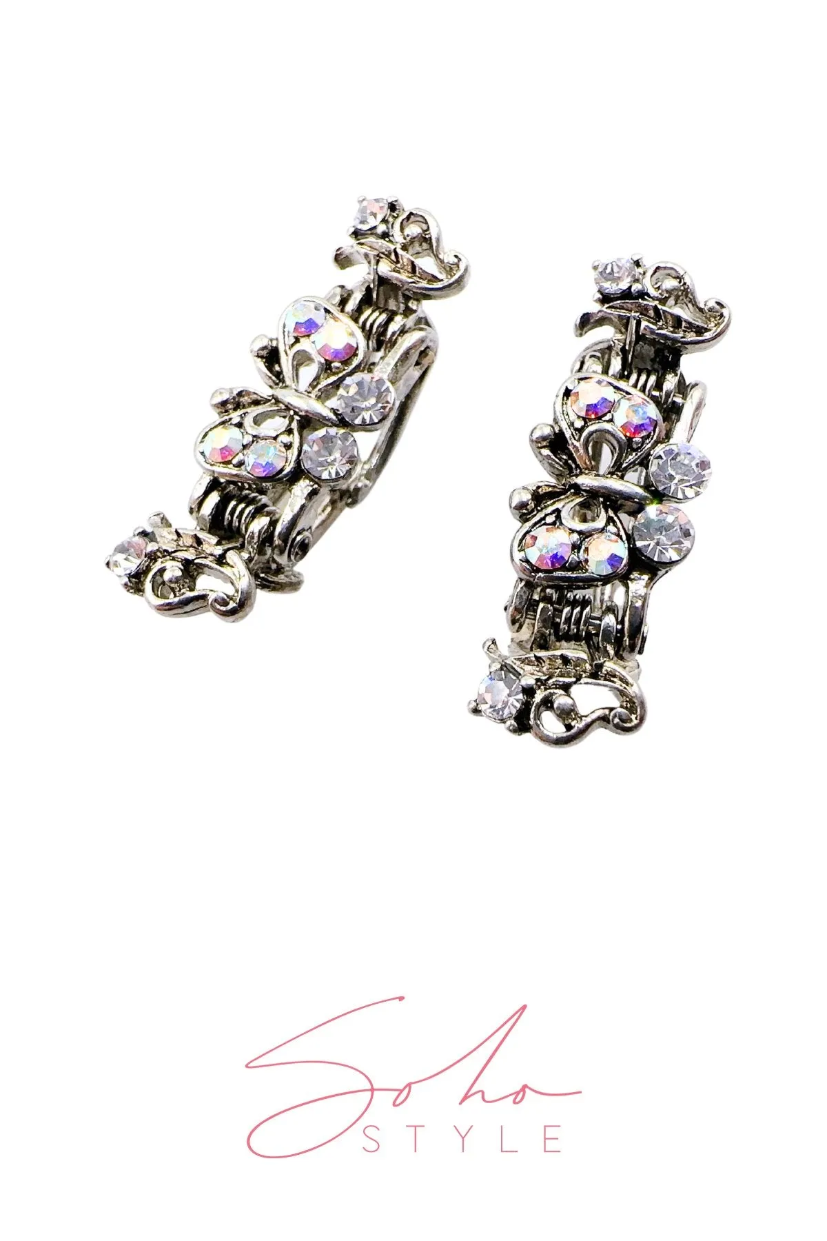 Mini Crystal Rhinestones Butterfly Hair Jaw
