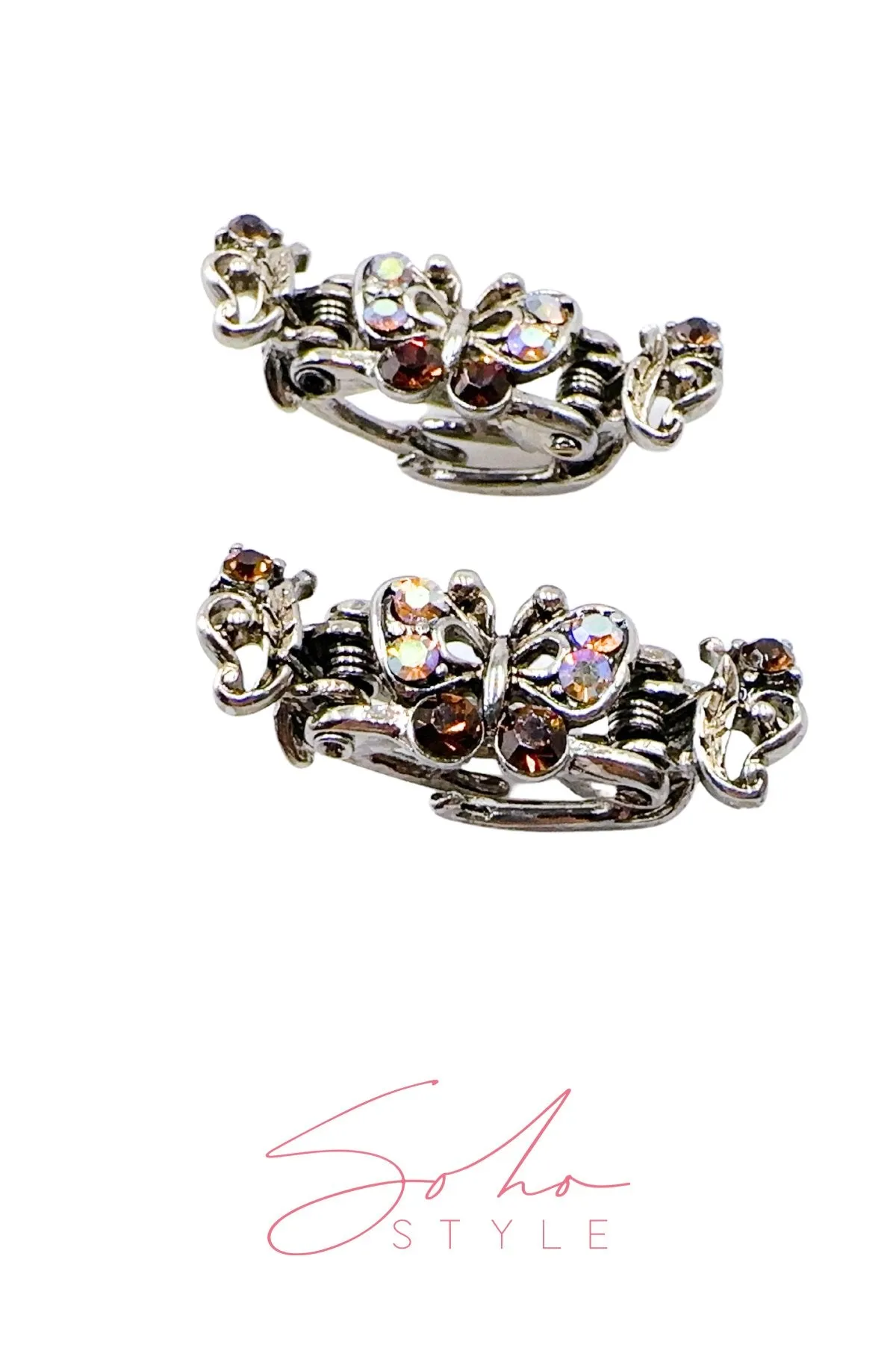 Mini Crystal Rhinestones Butterfly Hair Jaw