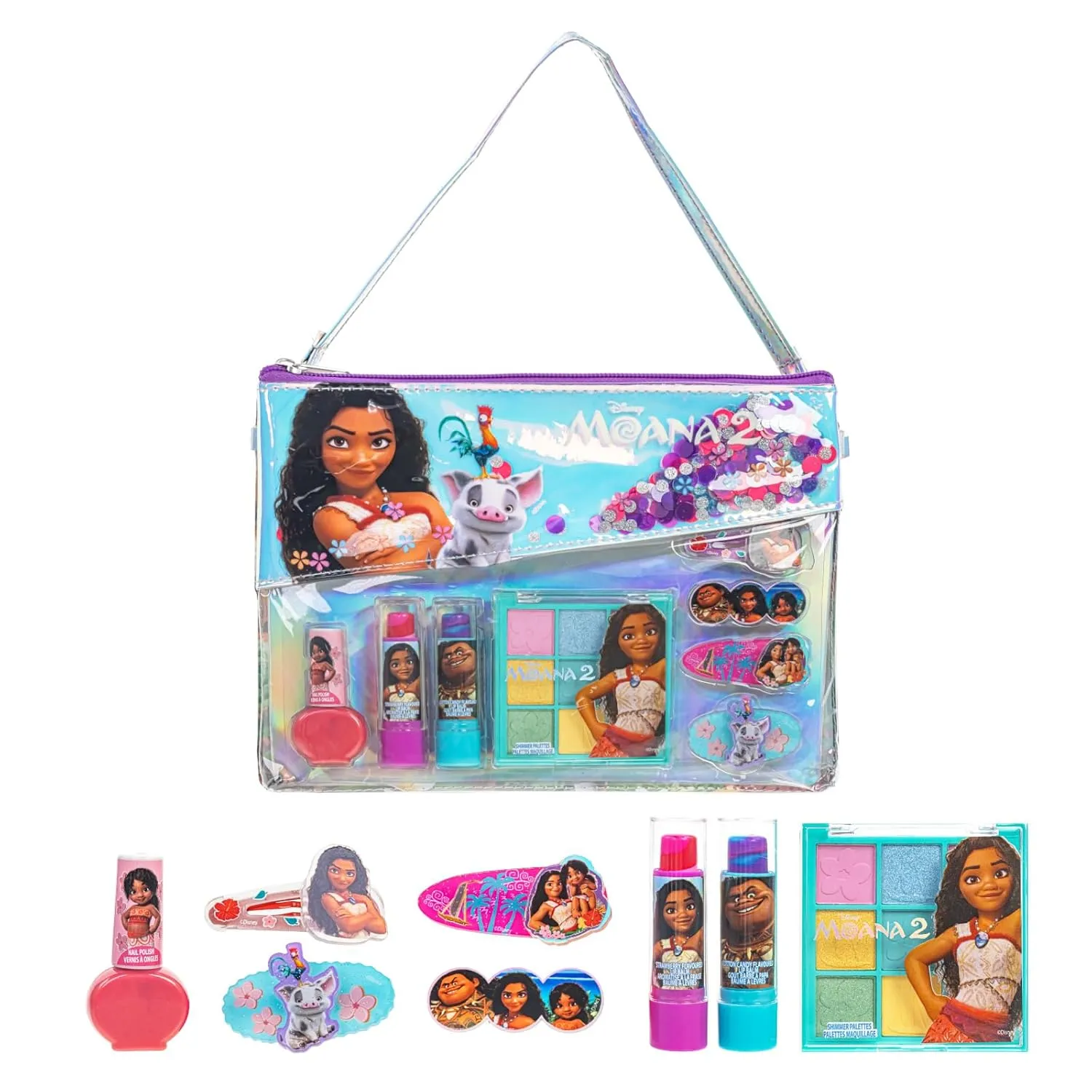 Moana 2 Kids Beauty Makeup Purse Bag, Perfect for Sleepovers, Spa Dates, Birthday Gifts, Makeover Girls, Ages 3 , by Townley Girl