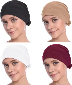 MOWEN 4 Piece Hijab Cap Hijab Scarf Hijab Cap for Women