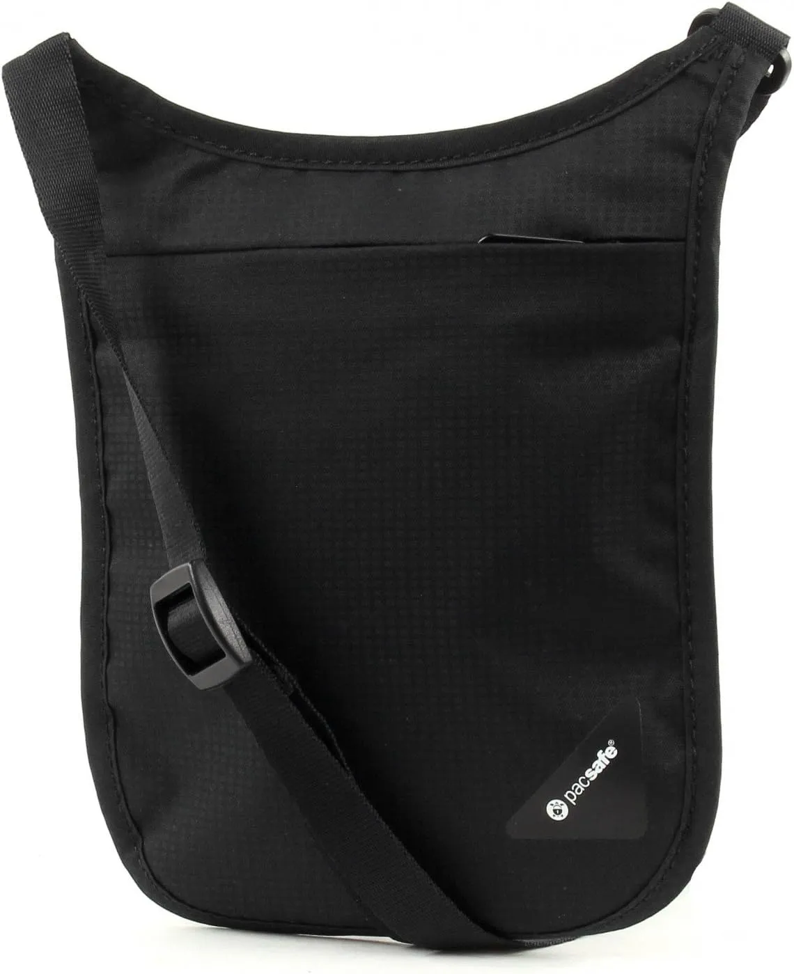 Pacsafe Coversafe V75 Anti-Theft RFID Blocking Passport Holder & Neck Pouch/Wallet - Fits up to Four Passports (or iPhone X) plus Credit Cards, for Women & Men (Black)