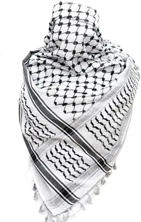 Palestine scarf, Keffiyeh, Arafat Hatta, wide with tassels, Shemagh Keffiyeh Arab houndstooth100% Cotton Unisex Scarves