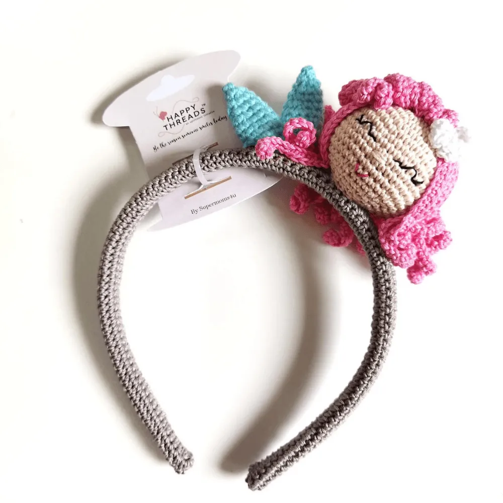 Purple and Pink Hair Band, Clip and Hair Tie set