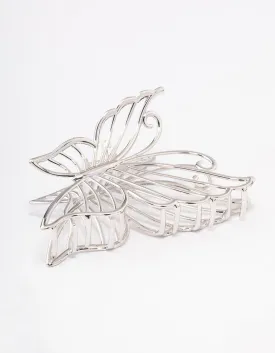 Rhodium Detail Butterfly Hair Claw Clip
