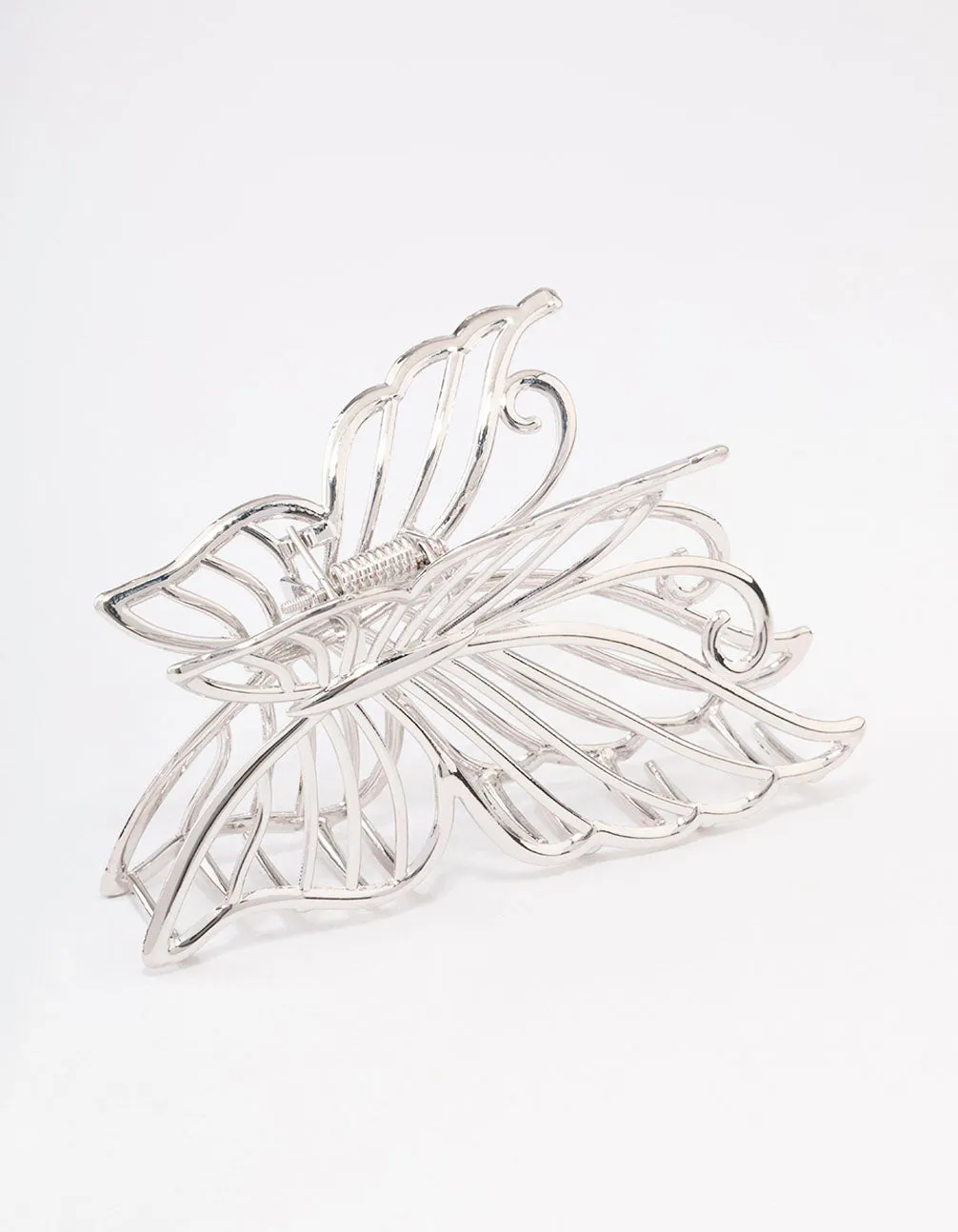 Rhodium Detail Butterfly Hair Claw Clip