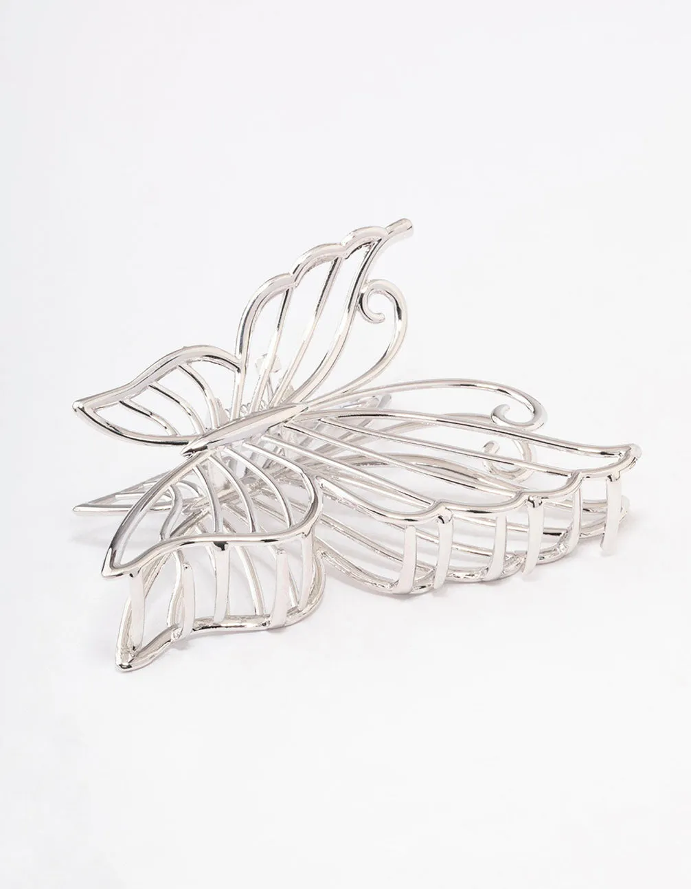 Rhodium Detail Butterfly Hair Claw Clip