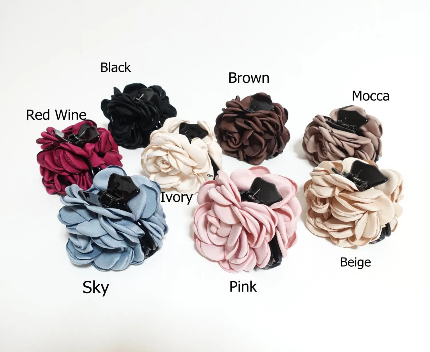 Rose Flower Hair Claw Clip Discolored Petal Flower Hair Clamp Women Hair Accessory