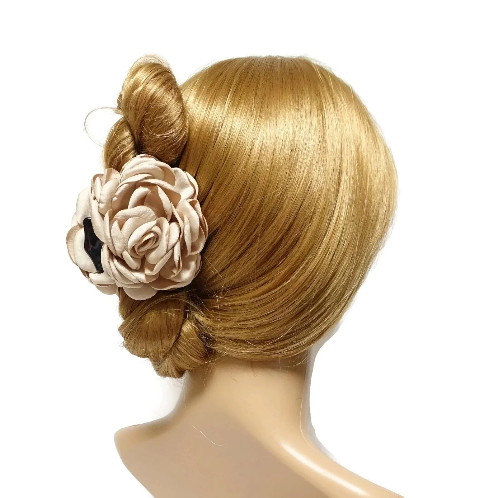 Rose Flower Hair Claw Clip Discolored Petal Flower Hair Clamp Women Hair Accessory