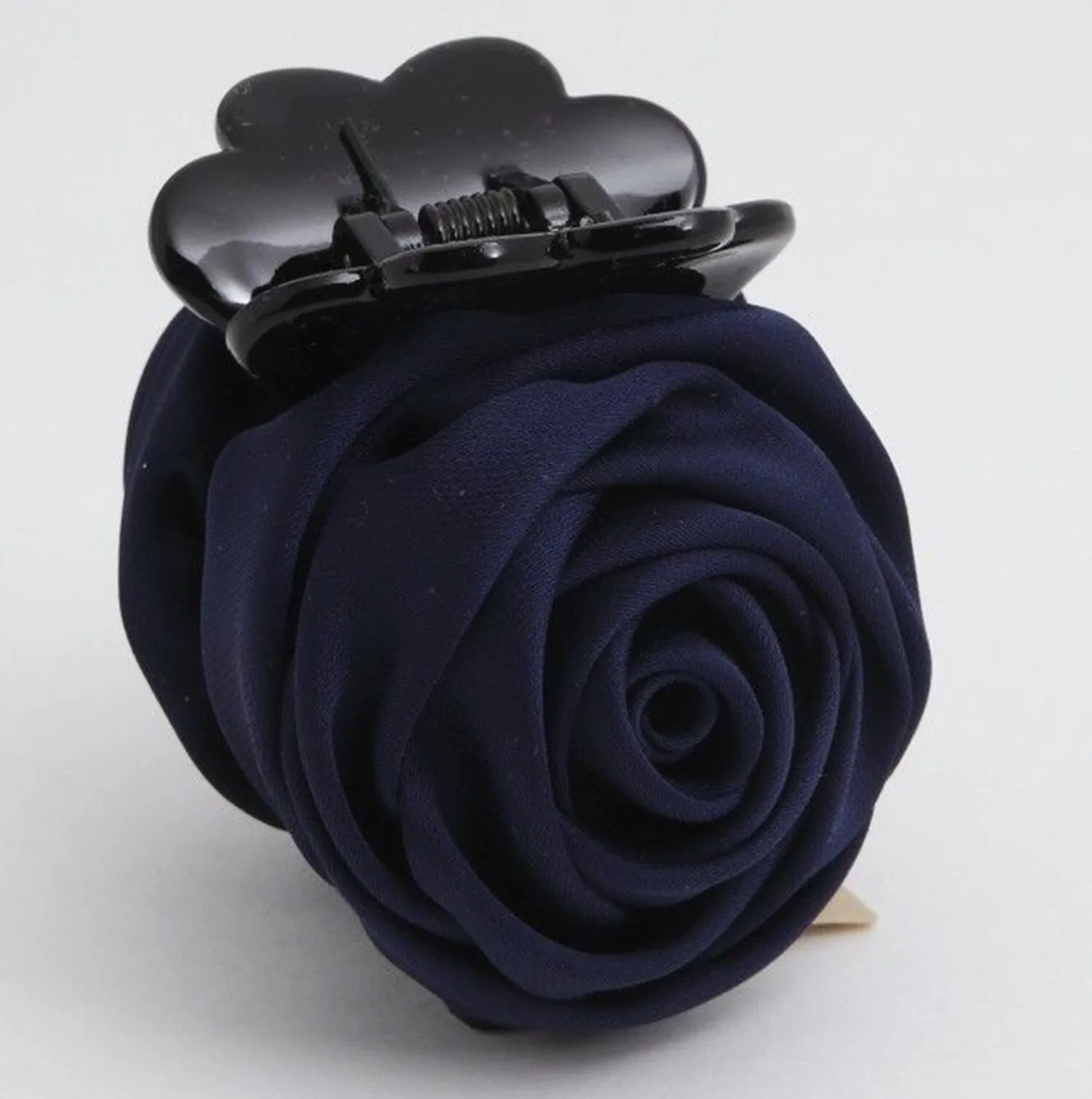 Satin Mini Rose Hair Clamp Women Flower Hair Accessory ponytail Claw Clip