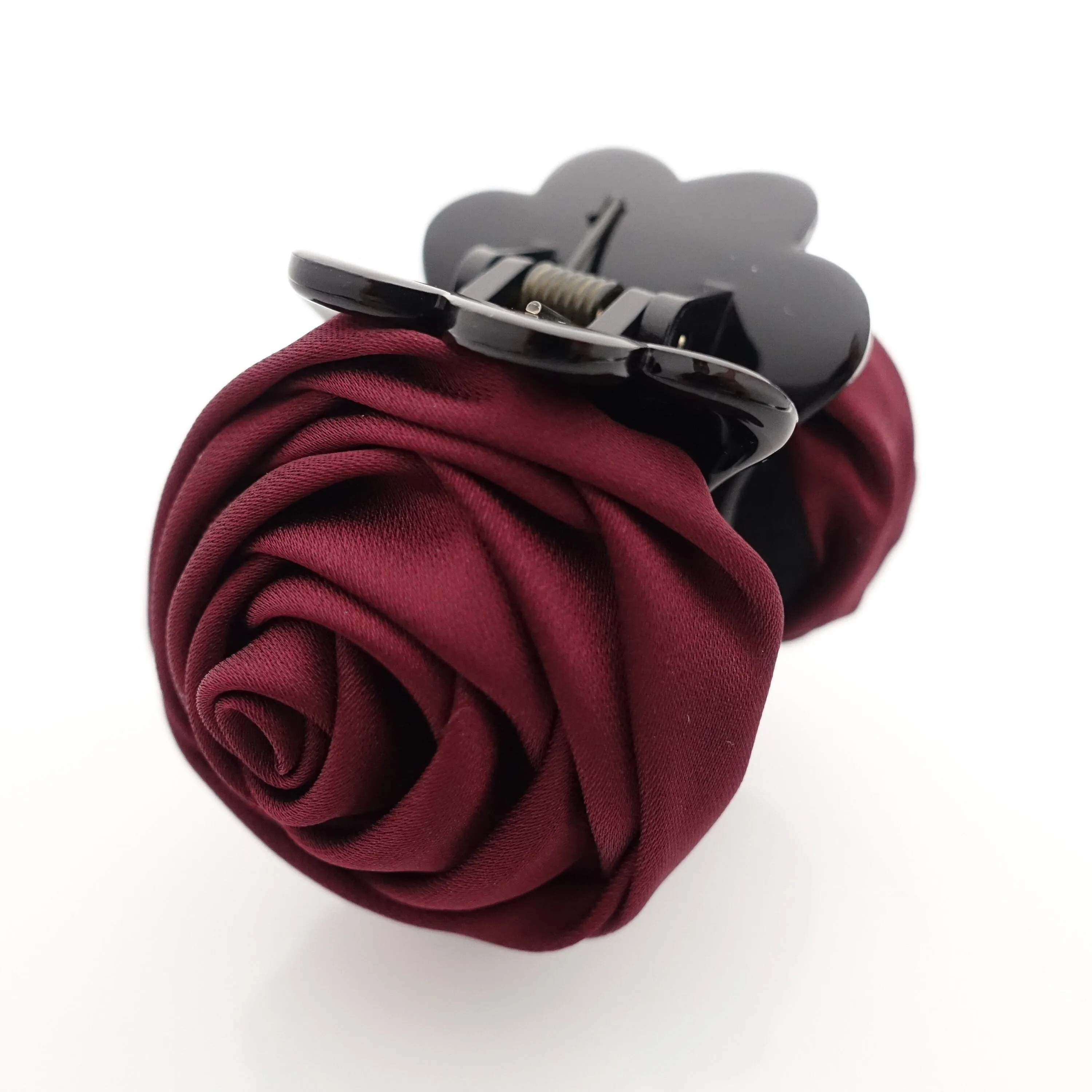 Satin Mini Rose Hair Clamp Women Flower Hair Accessory ponytail Claw Clip