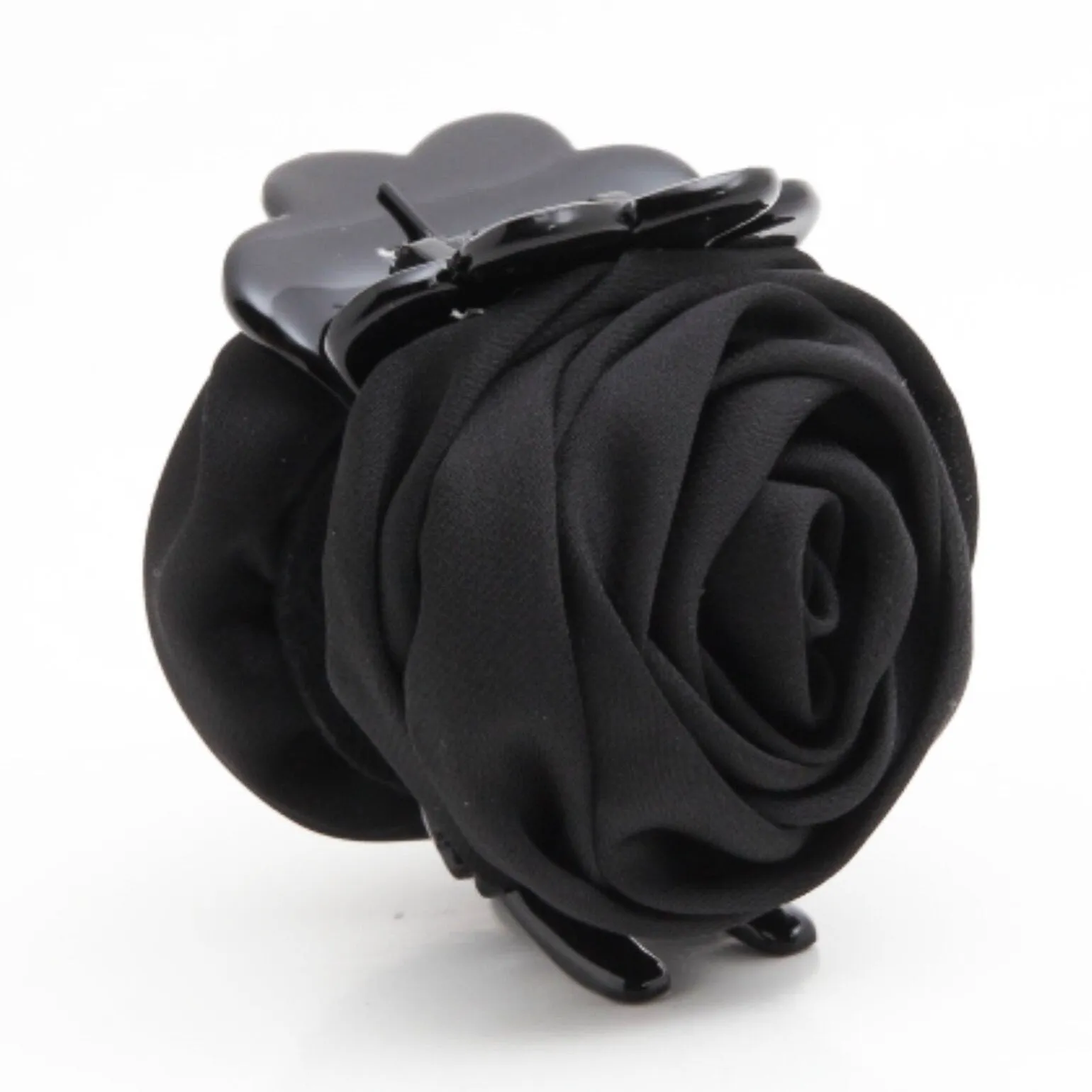 Satin Mini Rose Hair Clamp Women Flower Hair Accessory ponytail Claw Clip