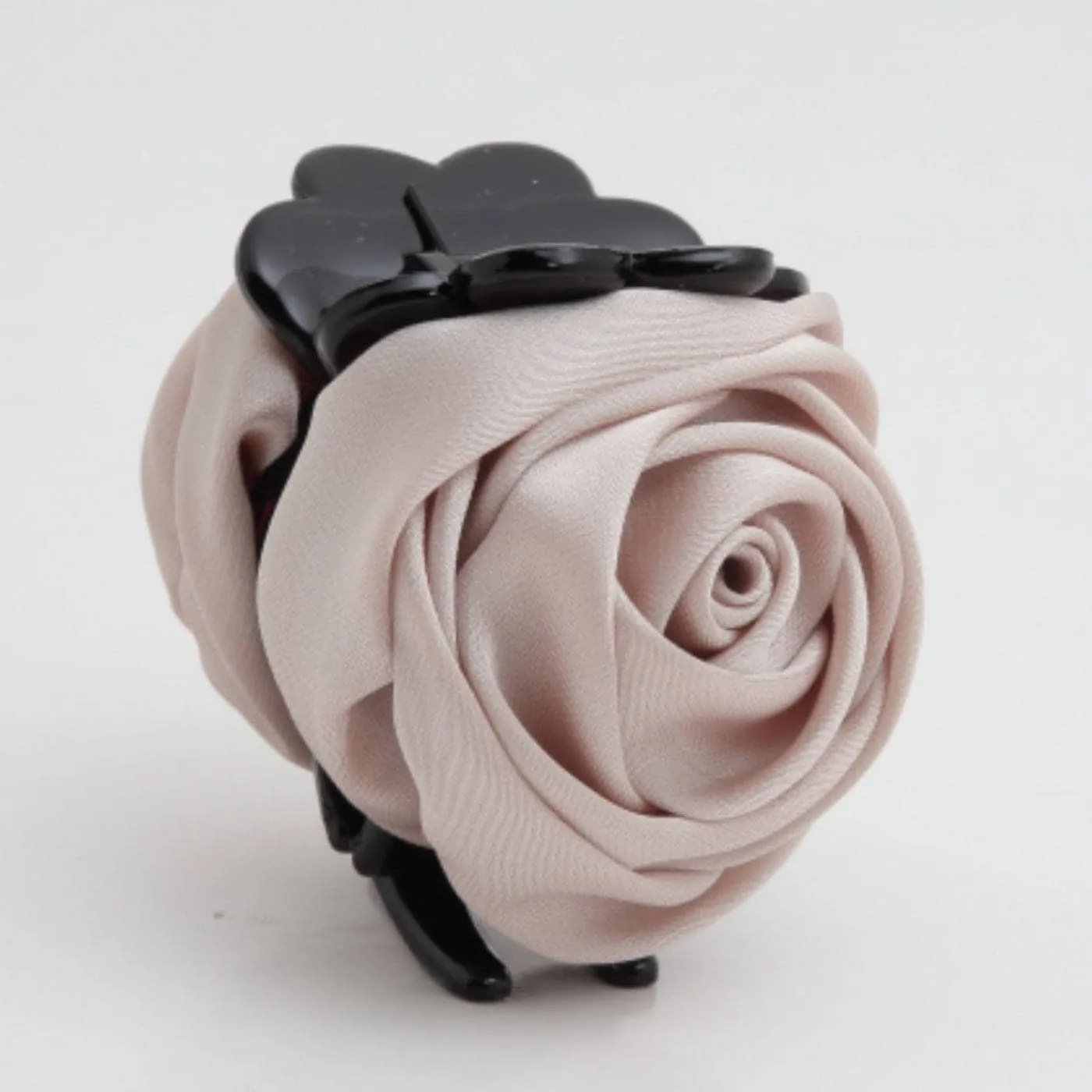 Satin Mini Rose Hair Clamp Women Flower Hair Accessory ponytail Claw Clip
