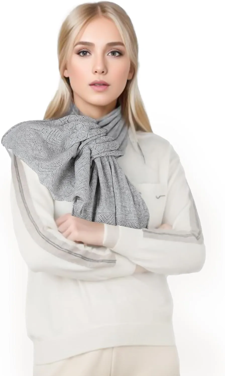 Scarf 30% Mongolian Cashmere 70% Australian Merino Wool Large Size Ultra Soft Warm Scarves with Gift Box