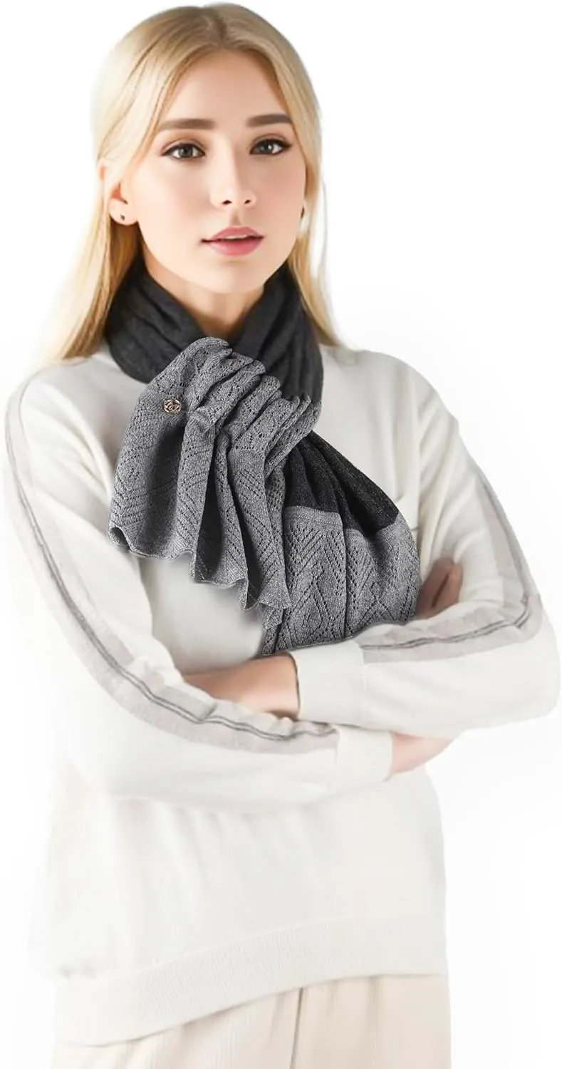 Scarf 30% Mongolian Cashmere 70% Australian Merino Wool Large Size Ultra Soft Warm Scarves with Gift Box