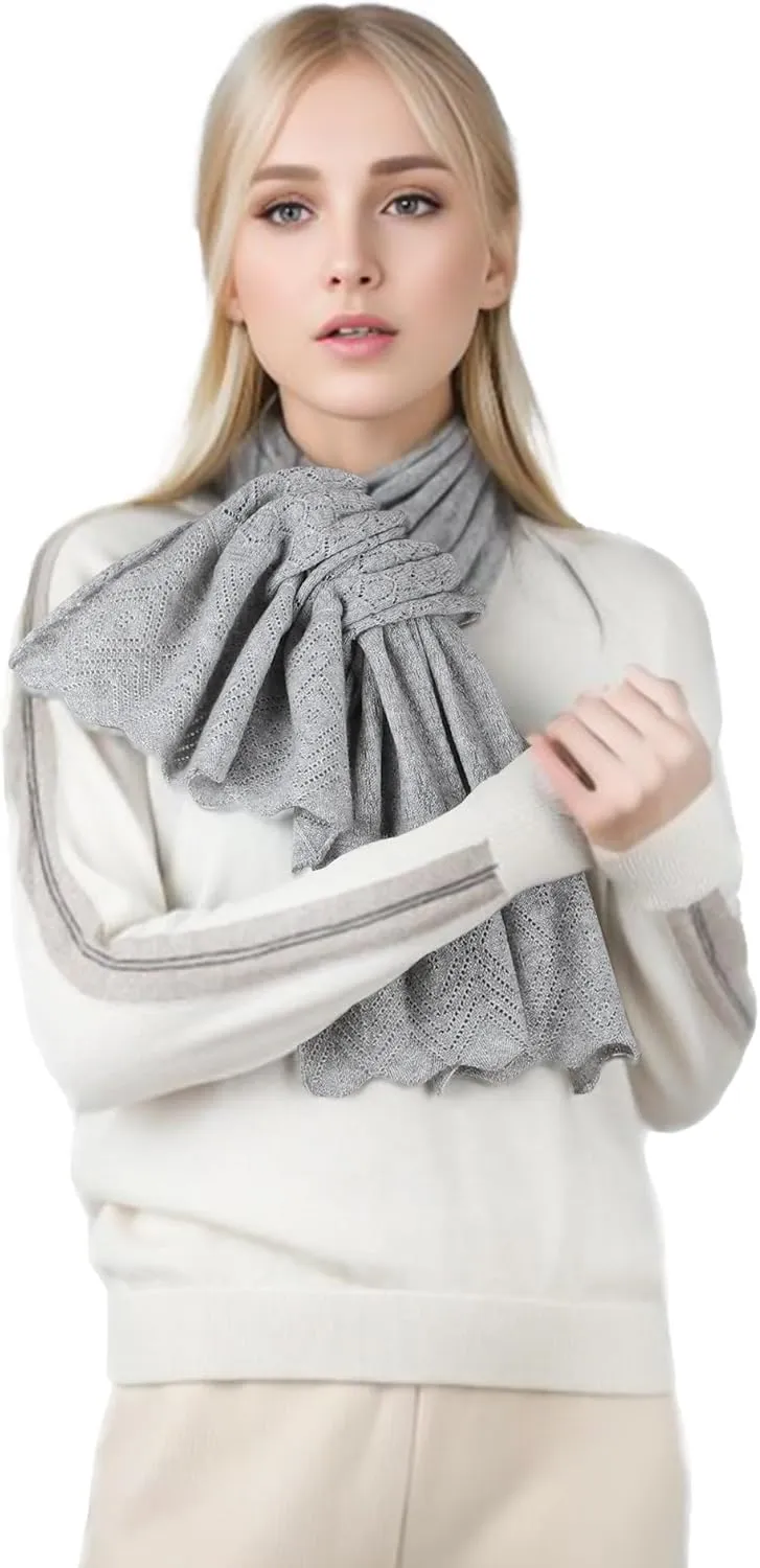 Scarf 30% Mongolian Cashmere 70% Australian Merino Wool Large Size Ultra Soft Warm Scarves with Gift Box