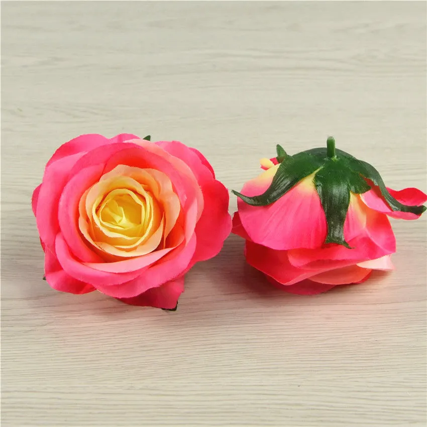 Silk Flowers Wholesale Roses Heads 3 inch 100pcs