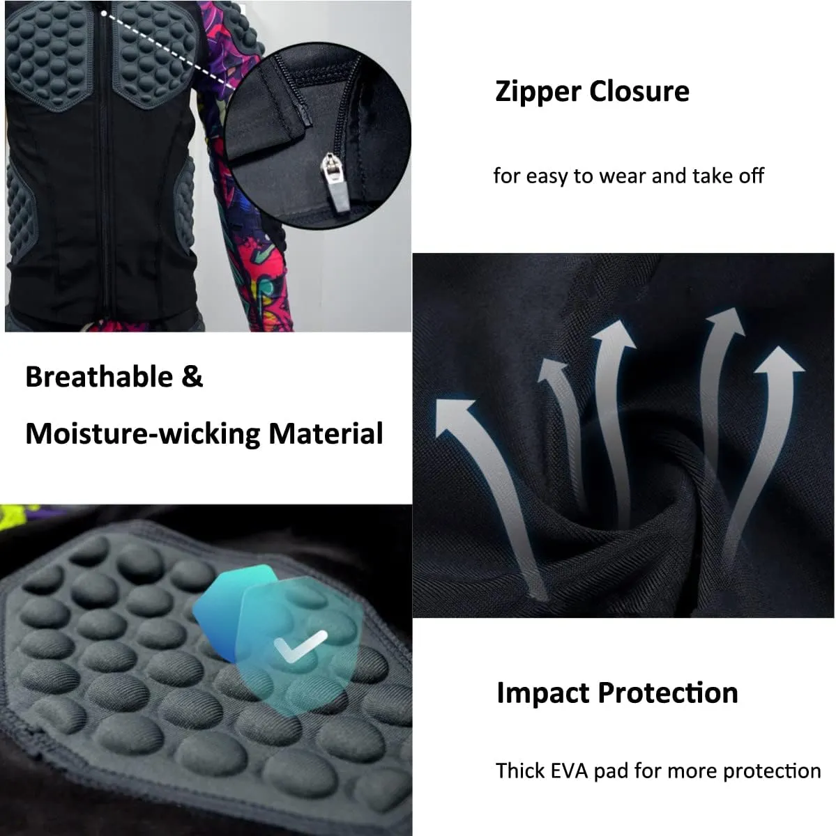 Topeter Roller Hockey Goalie Chest & Rib Protector, Paintball Protective Shirt for Youth Kids
