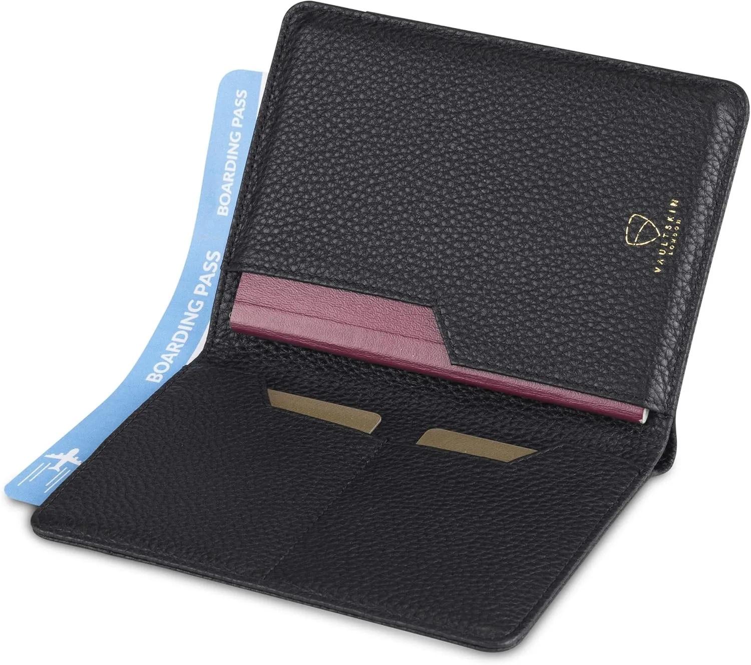 Vaultskin Leather Passport Holder, Slim RFID Blocking Travel Wallet for Men and Women, Fits Passport, Credit Cards, ID, Cash, Passport Cover Ideal Travel Accessories with Gift Box