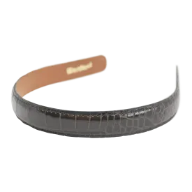 Wardani Croc Embossed Leather Headbands 3/4" Wide