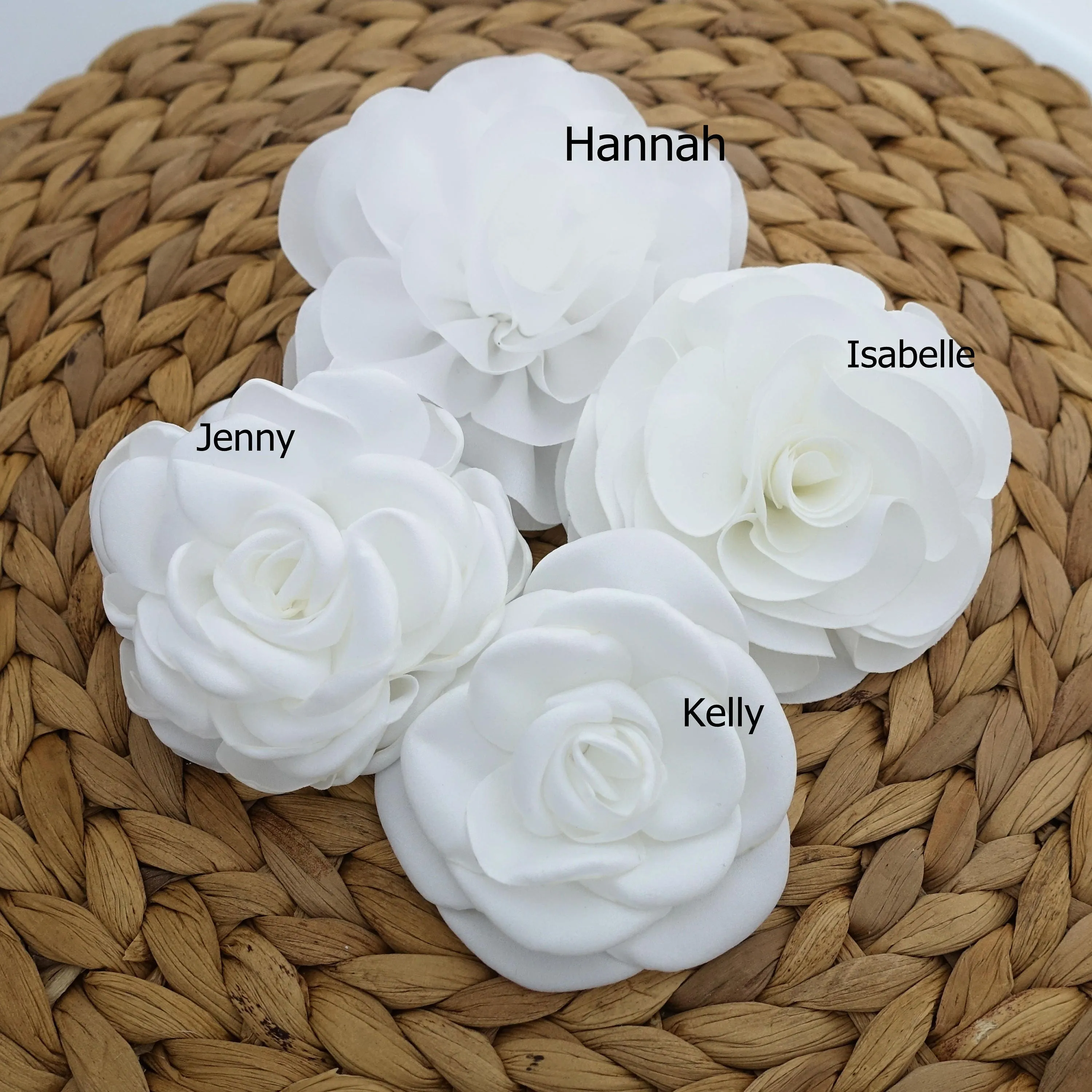 White Flower Hair  Corsage Clip Multi Functional Flower Accessory Collection 3 Wedding Bride Flower Hair Accessory