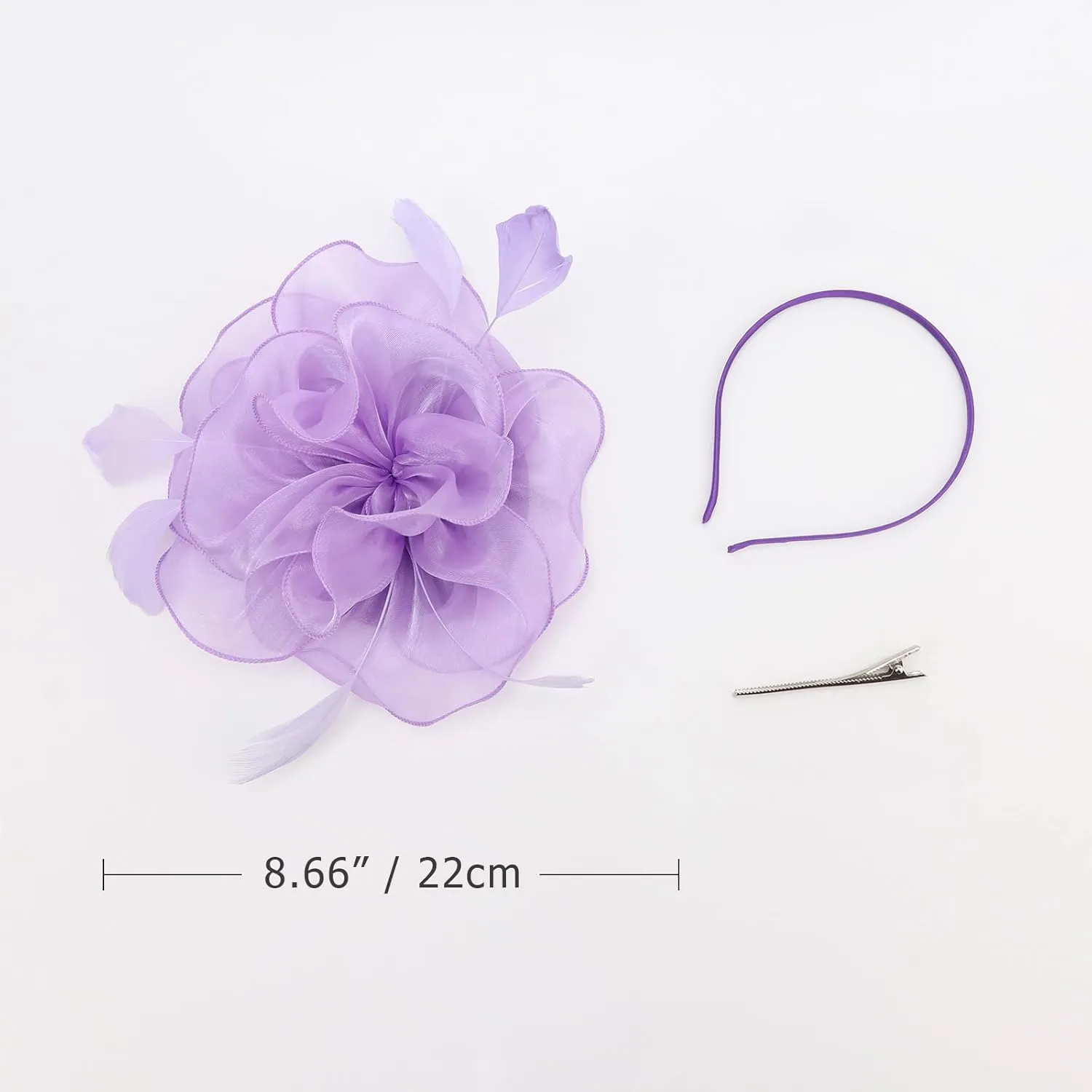 Women Fascinators Hats Flower Mesh Ribbon Feathers with Pin and Clip Tea Party Wedding Headwear for Women and Girls