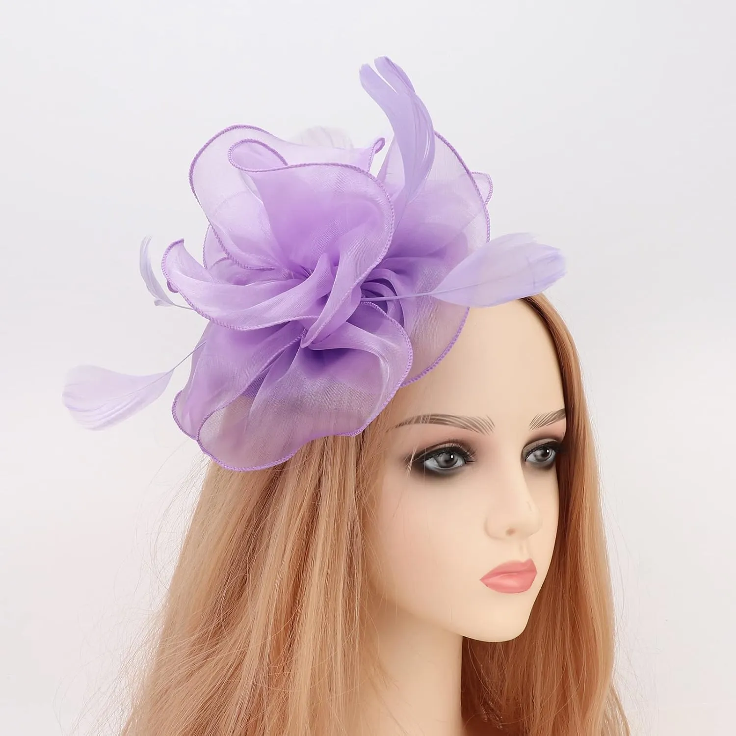 Women Fascinators Hats Flower Mesh Ribbon Feathers with Pin and Clip Tea Party Wedding Headwear for Women and Girls