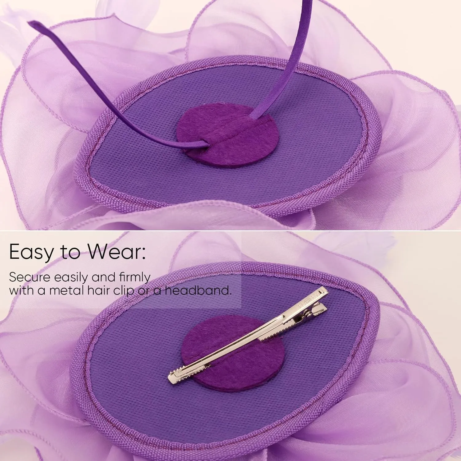 Women Fascinators Hats Flower Mesh Ribbon Feathers with Pin and Clip Tea Party Wedding Headwear for Women and Girls